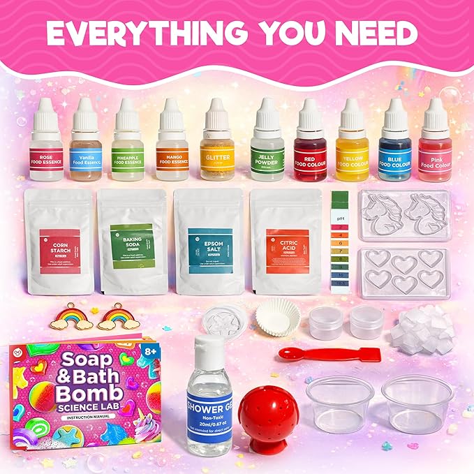 Doctor Jupiter Soap & Bath Bomb Making Kit for Kids Ages 8-10-12 | Girls Crafts, Birthday Gift Ideas for 8+ Years Old Girls | Learning & Educational Toys, Science Kit, DIY Project