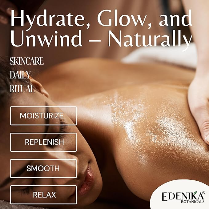 Edenika Botanicals Tropical Coconut Massage Oil for Massage Therapy, Soothing Massage Oil with Coconut & Passion Fruit Oil for Muscle Relaxing, Skin Moisturizing & Hydrating, 2-Pack