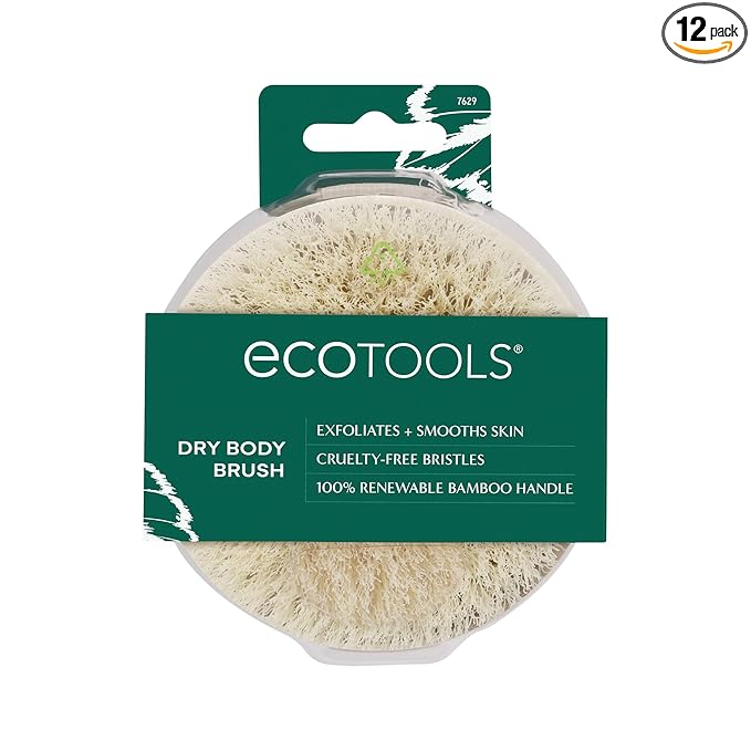 EcoTools Dry Body Brush,for Post Shower & Bath Skincare Routine,Removes Dirt and Promotes Blood Circulation,(Pack of 12)