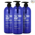 Tea Tree Body Wash with Mint & Shower Gel with Vitamin E for Jock Itch, Eczema, Ringworm, Body Odor, Body Wash Women & Men with Added Body Oils,LARGE 20.2 FL Oz Bottle (Tea Tree Mint, Pack of 3)
