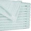 BIOWEAVES 100% Organic Cotton 700 GSM Plush Washcloths 13" x 13" GOTS Certified - Seafoam, Pack of 12