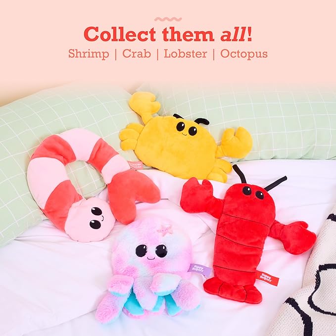 Menstruation Crustacean Lobster by Relatable, Microwavable Heating Pad for Period Cramps, Cuddly Plushies, Relaxing Gifts for Mom, Includes 1 Lavender Scented Heating Pad Plushy