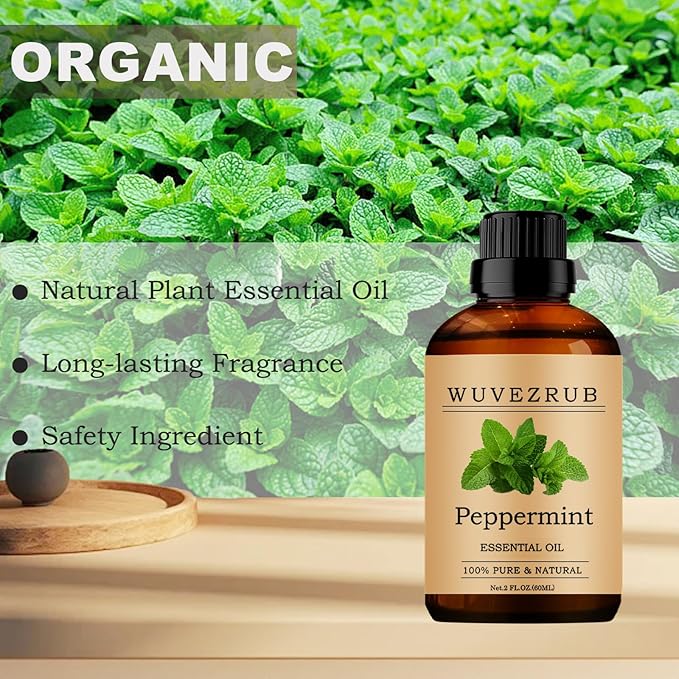 Peppermint Essential Oils, 60ML Pure and Natural Essential Oil for Aromatherapy Diffuser - Peppermint /2 Fl Oz