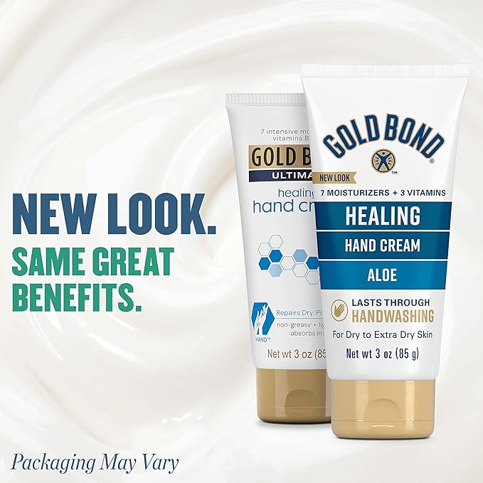 Gold Bond Healing Hand Cream, Hand Cream With Aloe, Moisture That Lasts Through Handwashing, 3 oz. (Pack of 2)