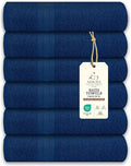 Medium Bath Towels Pack of 6 – 24x48 Inches – Soft, Quick Dry & Highly Absorbent – 100% Cotton Towels for Bathroom, Spa, Gym & Hotel – Navy Blue