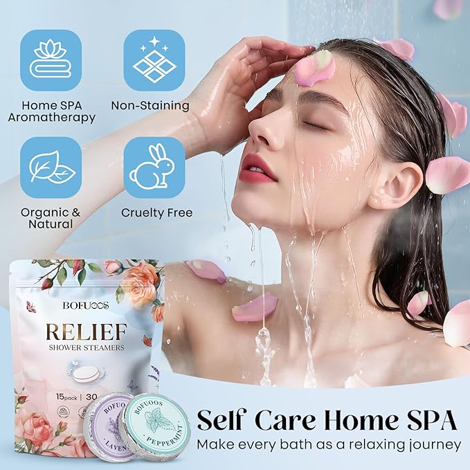 Shower Steamers Aromatherapy, Birthday Mothers Day Gifts for Mom Women Her Wife Teen Girls, Shower Bombs for Relax & Self Care Home Spa Relaxation Travel Essentials -15 Tablets