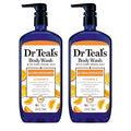 Dr Teal's Body Wash with Pure Epsom Salt, Glow & Radiance with Vitamin C & Citrus Essential Oils, 24oz (Pack of 2)