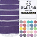 HAVLULAND Turkish Beach Towels, Oversized 40"x72" Turkish Bath Towel, Highly Absorbent Quick Dry Sand Free Beach Towels for Beach Pool Spa Gym Yoga Travel Camping Picnic Blanket - Purple