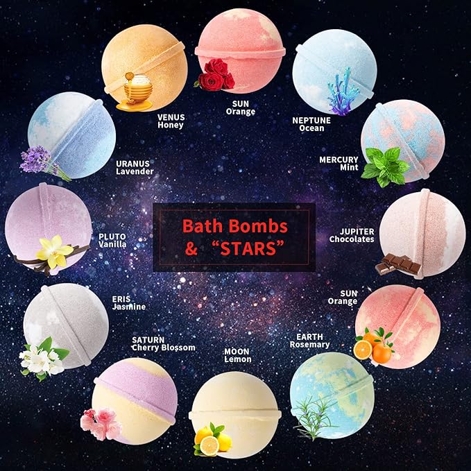 Fafamara Bath Bombs Gift Set - 24 Pcs Handmade, Natural & Organic Essential Oil Bubble Bath for Women and Girls