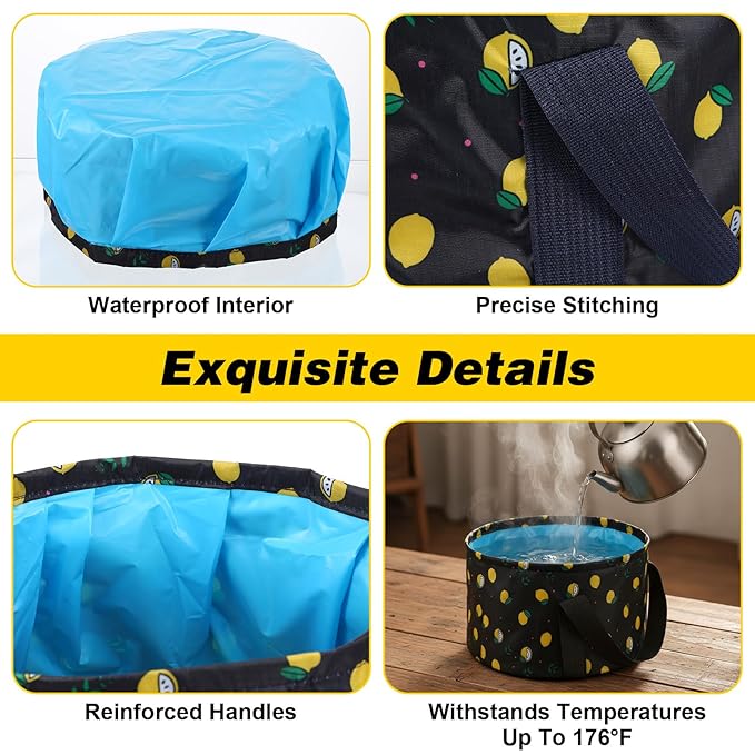 Molain Foldable Bucket for Soaking Feet, Portable Foot Bath Tub Spa Basin Black Footbath Bucket for Travel Home Pedicure Outdoor Camping
