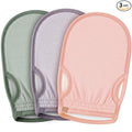 Gilprop 3 Pcs Korean Exfoliating Gloves with Thumb Holes Thorough Exfoliating Mitts for Dead Skin Removal Shower, Machine Washable, Reusable and Skin-friendly Material