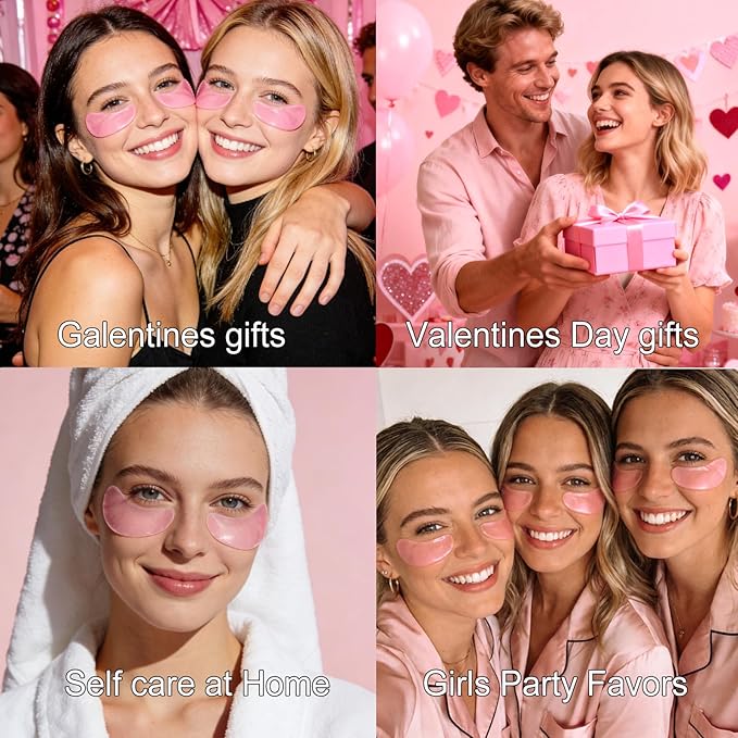 30 Pairs Eye Masks & Lip Masks, Under Eye Patches for Puffy Eyes, Moisturizing Lip Mask Pink Pads, Reducing Fine Lines, Mothers Day Gifts, Graduation Gifts, Teacher Appreciation Gifts, Bulk Gifts