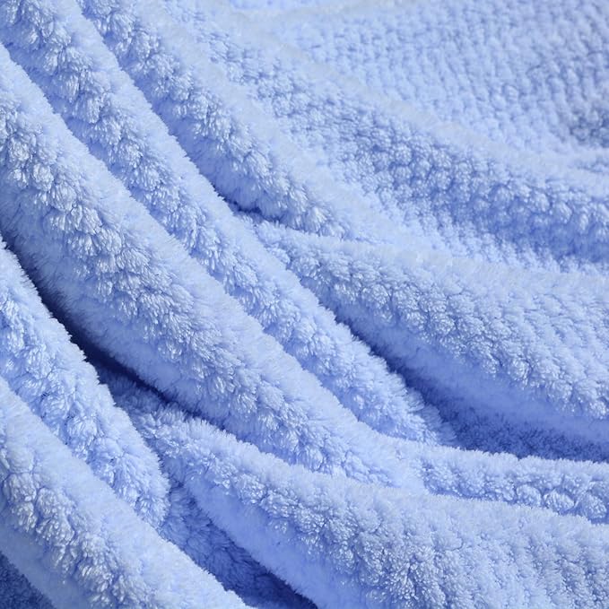 2 Pack Bath Towel Set, Waffle Bath Towel Set, Microfiber Super Soft Highly Absorbent, Sturdy Quick Drying Towels for Bathroom, Gym, Sports, Yoga (2 Piece 27" x 55", 2Blue)