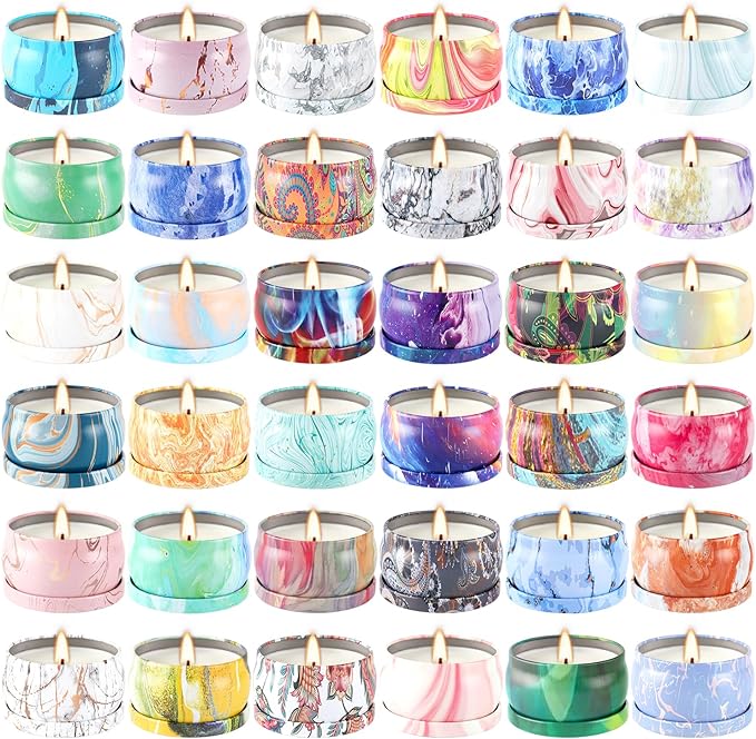 WPONSZU 36 Pack Scented Candles Gift Set for Woman, Jar Candle, 2.5 oz Soy Wax Tin Candle-Ideal Gift for Travel Home Décor