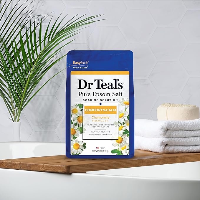 Dr Teal's Epsom Salt Soaking Solution, Chamomile, 48 Oz (Pack of 2)