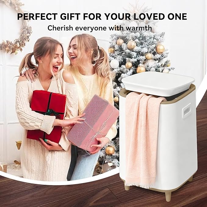 Large Towel Warmer for Bathroom, Unlimited Heating Heated Towel Warmers Bucket, Bath Blanket Warmers for SPA, Auto Shut Off, Fits Up to Two 40"X70" Oversized Towels, Bathrobes, Ideal Gifts, Brown