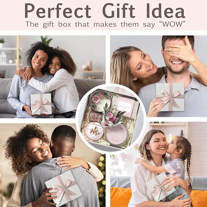 Birthday Gifts for Women – Mothers Day Spa Gift Basket, Luxury Candle Set & Bath Sets Self Care Box, Gift for Mom, Wife or Friend