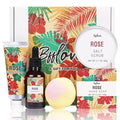 Spa Gifts for Women, Gift Set, Self Care Kit, Birthday Gifts, 5pc Rose Bath Sets Include Massage Oil, Bath Bomb, Salt Scrub, Soap, Hand Cream, Mother's Day Gifts for Mom