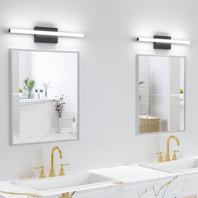 24 Inch LED Bathroom Vanity Light Bar 5700K Dimmable Led Bathroom Light Over Mirror Modern Bath Wall Light Cool White ETL Certified 24W