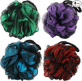 Chuya 60g Bath Loofahs Sponges,Shower Sponge Loofah Body Scrubber Balls for Family Washing 4 Pack