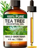 100% Pure Tea Tree Oil - 4 Fl Oz Tea Tree Essential Oil for Hair, Skin, Diffuser, Aromatherapy & DIY Soap Making Scent