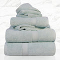 SUPERIOR Egyptian Cotton Pile 6 Piece Towel Set, Includes 2 Bath, 2 Hand, 2 Face Towels/Washcloths, Ultra Soft Luxury Towels, Thick Plush Essentials, Guest Bath, Spa, Hotel Bathroom, Sea Foam