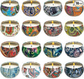 WPONSZU 16 Pack Scented Candles Gift Set for Woman, Jar Candle, 2.5 oz Soy Wax Tin Candle-Ideal Gift for Travel Home Décor