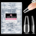 UNA GELLA Long Coffin Nail Tips: 216pcs Coffin Acrylic Fake Nails Full Cover Gel Nail Tips Press On Nails Clear Tips for Nail Extension DIY Salon 12 Sizes