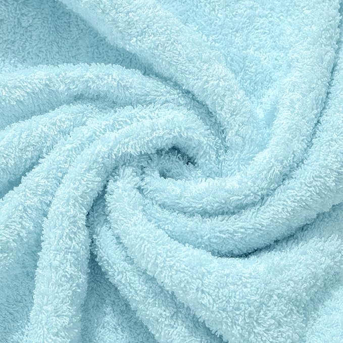 Aibaser Towels - Premium 100% Cotton Bath Towels Set (27 x 54 inches), Lightweight and High Absorbency Quick Drying (Sky Blue)