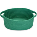 ABenkle Small Basket with Handles - Decorative Durable Rope Woven Storage Bin Shelf Storage Organizer Cube, Easter Baby Gift Basket, 12"x8"x5"