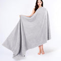 Cotton Paradise 100% Cotton 40x80 Oversized Bath Sheet, Extra Large Turkish Bath Towels for Bathroom, Silver Grey Bathsheet