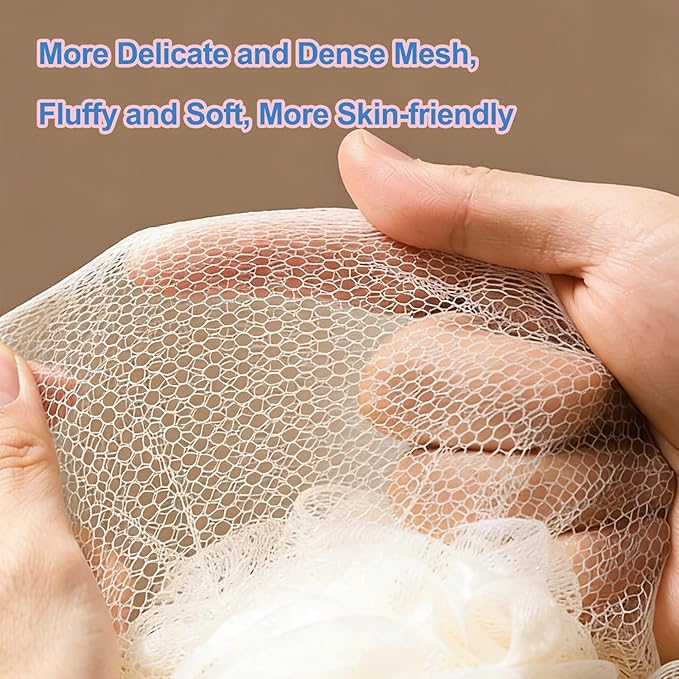 Loofah Sponge 4 Pack, 60G Soft Loofa Bath Sponges Luffa for Shower Women Kids Men
