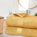 Superior Egyptian Cotton Pile Heavyweight Bath Sheet Set, Oversized Ultra Soft Luxury Towel, Absorbent Heavyweight, Guest Bath, Hotel, Resort, Spa, Pool, Home Bathroom, Shower Basics, Set of 2, Gold
