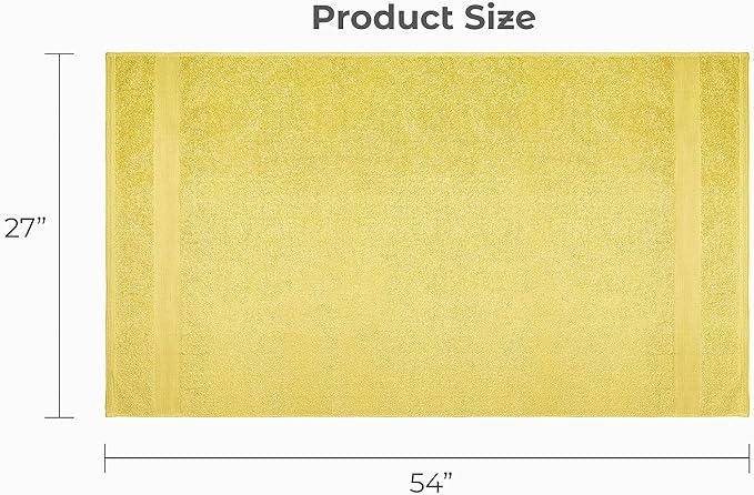 Softolle Luxury Bath Towels Set of 4 (27” x 54”) | Towels for Bathroom | Super Soft | Highly Absorbent Towels for Home, Spa, Gym (Yellow)