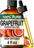 100% Pure Grapefruit Oil - 4 Fl Oz Grapefruit Essential Oil for Hair, Skin, Diffuser, Aromatherapy & DIY Soap Making Scent