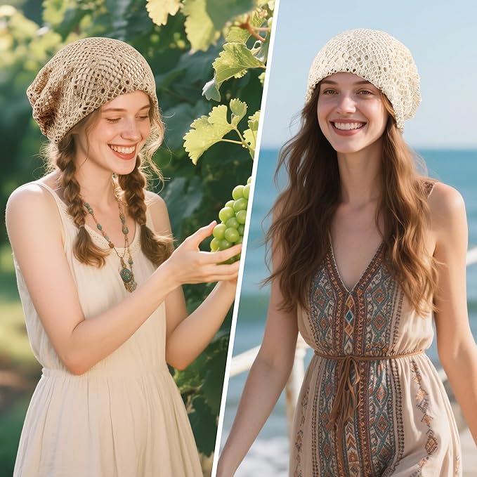 Women's Summer Beanie for Men Hat Boho Hats Adult Dwarf Hats Chemo Cap Cancer Headwear Caps Baggy Skull Sleep Cap Nightcap