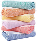 Genovega 6 Packs Oversized Turkish Beach Towels Set Bulk 74"x38" Extra Large Quick Dry Sand Free Light Swim Bath Camping Pool Towel Travel Blanket Essentials Cruise Accessories Adult Vacation Stuff