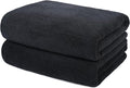 OASISGUEST Microfiber Hair Drying Salon Towels, Set of 2 (20‘' x 40'') Professional Super Absorbent Quick Dry (Black)