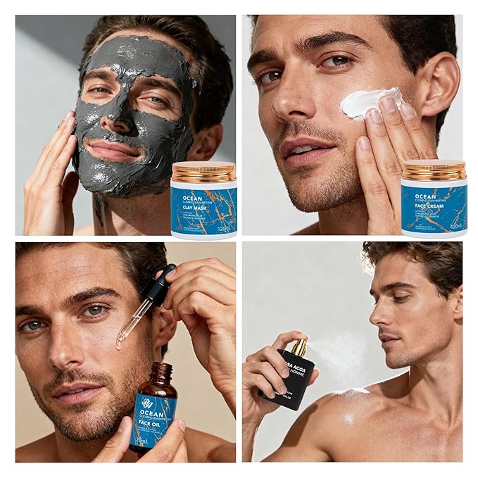 30 Pcs Men Face Skin Care Set for Men, Father's Day Gifts, Spa & Self-Care Gift Set, Bath & Body Gift Basket Kit, Bath Bomb, Birthday, Husband, Holiday, Christmas, Dad, Boyfriend, Anniversary