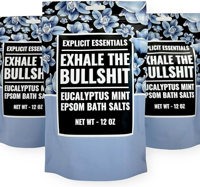 Explicit Essentials Eucalyptus Mint Epsom Bath Salts, Relaxing Aromatherapy Blend, 12 oz