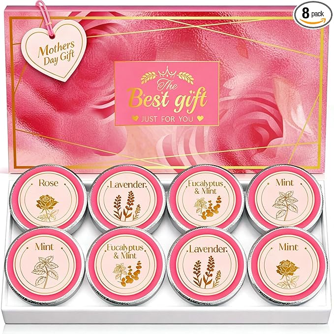 Mothers Day Gifts for Mom, Shower Steamers Aromatherapy, Birthday Gift for Women Grandma Wife Sister from Son Daughter, Shower Bombs Natural Essential Oil Self Care Relaxation, Pink