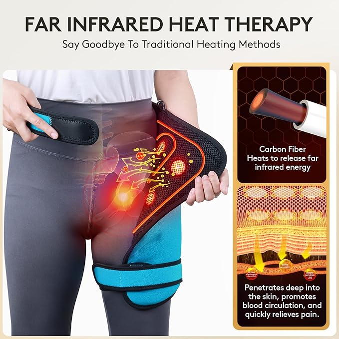 UTK Hip Heating Pad for Sciatica, 5X Far Infrared Heating Pads with 16 Natural Jades & Smart Controller, Lower Back/Thigh/Buttock/Abdomen Electric Heat Pad for Women (16.9 Inch)