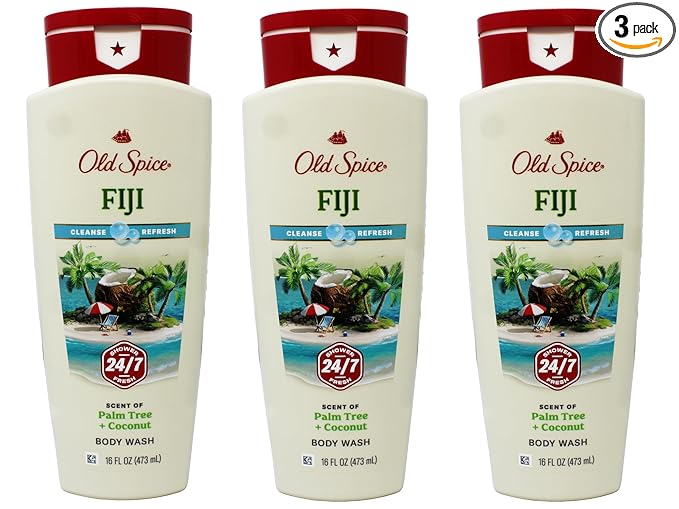 Old Spice Fresher Collection Fiji Scent Men's Body Wash 16 Oz (Pack of 3)