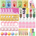55Pcs Spa Party Supplies for Girls,Spa Party Favors Skincare Fruit Face Masks,Lip Masks,Eye Patches,Hand Cream,Lip Balm,Thank You Gifts,Spa Birthday Sleepover Party Supplies for Women