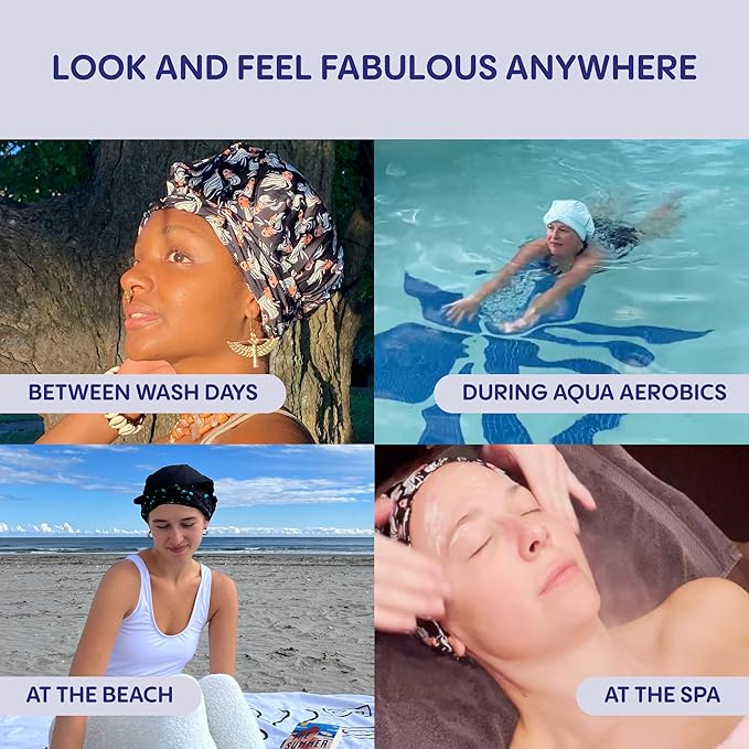d’Hair Spa Facial Headband for Women, Hair Band for Skincare, Facial, Steam Room & Sauna Hat, Soft Stretchy Hair Wrap