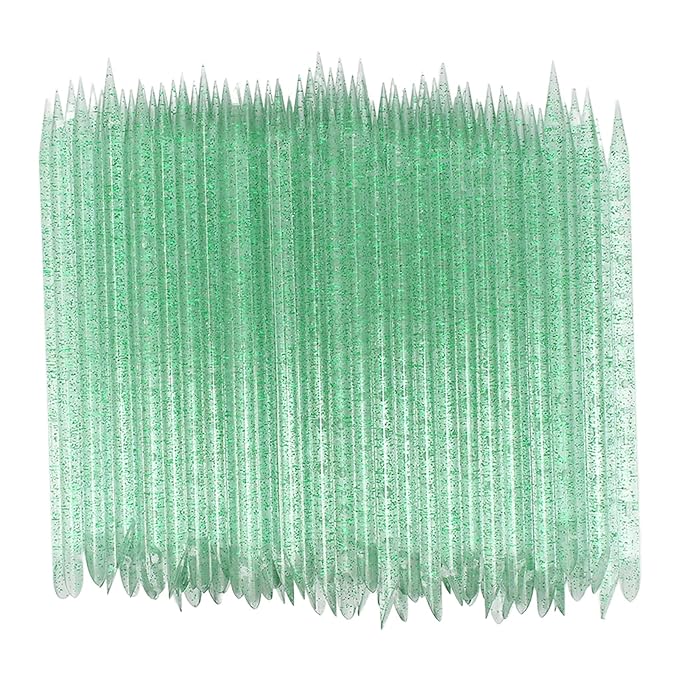 100 pieces disposable cuticle pusher, cuticle pusher remover cleaner for fingernail, cuticle cleaning and nail care for beginners and professional nail technicians(green)