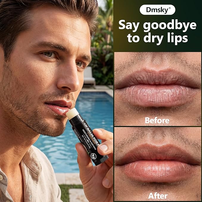 10 Pack Lip Balm for Men,Hydrating Natural Chapstick Bulk Vitamin E and Beeswax - 5 Flavors Chapstick for Men Gift,Peppermint,Coconut,Vanilla,Lavender & Unscent