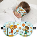 Kids Sleep Mask – 100% Mulberry Silk Eye Mask with Adjustable Strap, Soft Light Blocking Sleeping Mask for Children, Cute Printed Eye Cover for Boys Girls Ages 5-15 (Basketball Style)