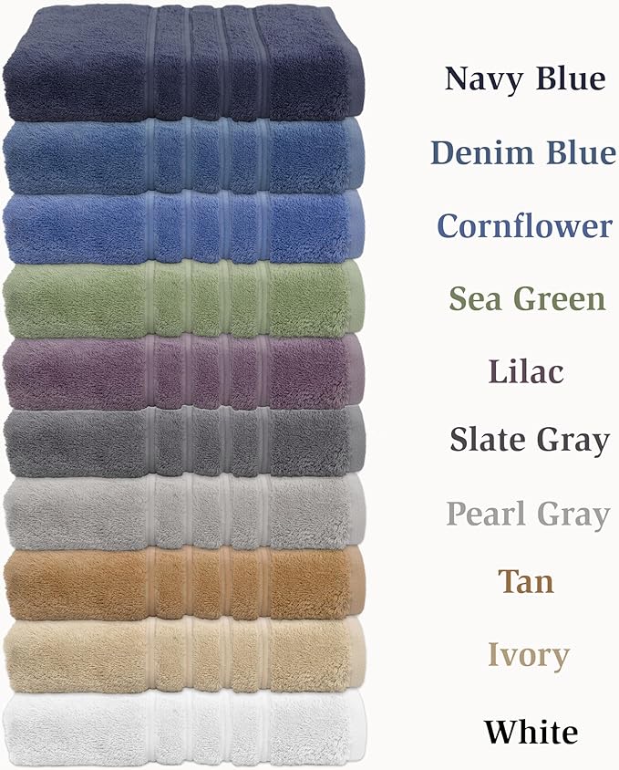 MyPillow Designer MyTowels 6 Piece Towel Set - 100% Shirpur Cotton Soft Absorbent Towels for Bathroom, 2 Bath Towels, 2 Hand Towels, 2 Washcloths [Designer MyTowels 6-Piece Set, Denim Blue]