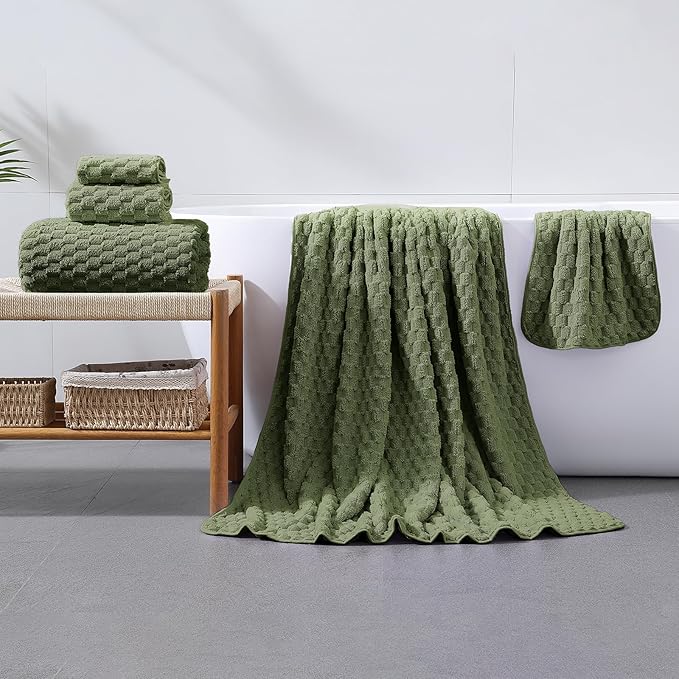 Extra Large Bath Towel Sheet-40x80 Inches Oversized,Super Soft,Quick Dry,Microfiber Shower Towels Highly Absorbent,Plush Bathroom Towels for Adults, Premium Quality (Olive Green, 2PCS)